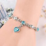 University Trendz 18k Rhodium Plated Antique Blue charm Bracelet for Girls