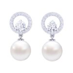 lara 92.5 Sterling Silver Swiss Zirconia Pearl Earrings |Gift for Women and Girls