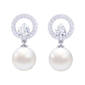 lara 92.5 Sterling Silver Swiss Zirconia Pearl Earrings |Gift for Women and Girls