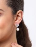 lara 92.5 Sterling Silver Swiss Zirconia Pearl Earrings |Gift for Women and Girls