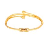 Estele Jewellery Bracelet For Women Gold & Rhodium Plated Classic Twin Cuff Bracelet with White Crystals for Girls and Women