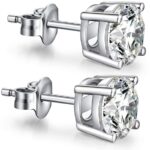 Ananth Jewels 925 Sterling-silver Cubic Zircon Stud Earrings 4 mm