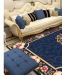 Sara Carpets Persian Erased Collection 7x10 Feet (210x300cm) Woolen Carpet for Living Room Bedroom Floor and Hall Color Cobalt 27