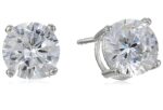 Ananth Jewels 925 Sterling-silver Cubic Zircon Stud Earrings 4 mm