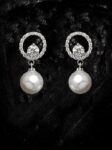 lara 92.5 Sterling Silver Swiss Zirconia Pearl Earrings |Gift for Women and Girls