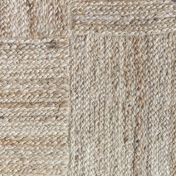 HOMDECLOYAL Jute Braided Natural Rectangular Rug Hand Woven & Reversible For Living Room Kitchen Entryway Rug, Jute Burlap Braided Rug, Farmhouse Rag Rug, Rustic Rug (Jute012, 5 Ft X 7 Ft-Rug/Carpet)